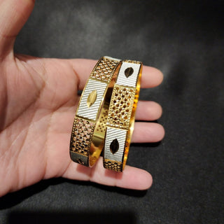 Quinn Dual Finish Bangle Set (Pair) (2.4, 2.8 & 2.10 Available) - ECLAT INDIAN JEWELSBangle, Kadas & Bracelets2.6