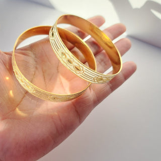 Quinnie 22k Gold & Silver Bangle Set (Pair) (2.4, 2.6, 2.8 & 2.10) - ECLAT INDIAN JEWELSBangle, Kadas & Bracelets2.6