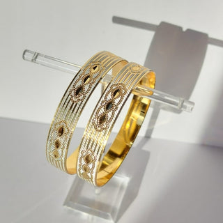 Quinnie 22k Gold & Silver Bangle Set (Pair) (2.4, 2.6, 2.8 & 2.10) - ECLAT INDIAN JEWELSBangle, Kadas & Bracelets2.6