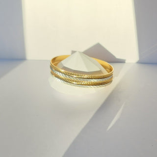 Quintella 22k Gold & Silver Bangle Set (Pair) (2.4, 2.6, 2.8 & 2.10) - ECLAT INDIAN JEWELSBangle, Kadas & Bracelets2.6