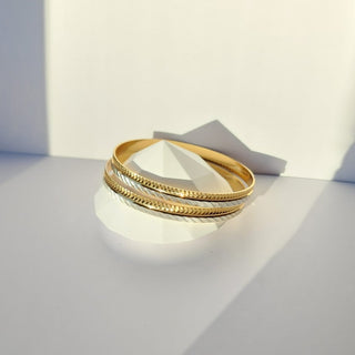 Quintella 22k Gold & Silver Bangle Set (Pair) (2.4, 2.6, 2.8 & 2.10) - ECLAT INDIAN JEWELSBangle, Kadas & Bracelets2.6