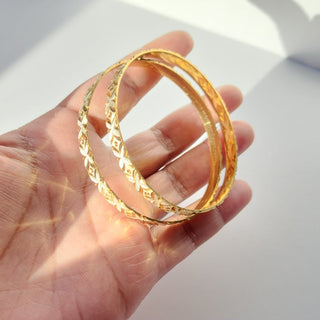 Quintessa 22k Gold & Silver Bangle Set (Pair) (2.4, 2.6, 2.8 & 2.10) - ECLAT INDIAN JEWELSBangle, Kadas & Bracelets2.6