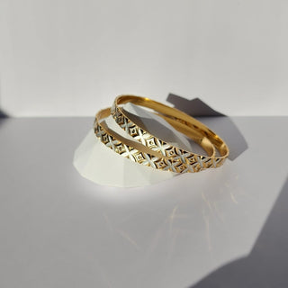 Quintessa 22k Gold & Silver Bangle Set (Pair) (2.4, 2.6, 2.8 & 2.10) - ECLAT INDIAN JEWELSBangle, Kadas & Bracelets2.6