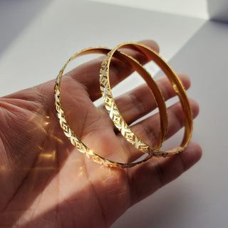 Quintessa 22k Gold & Silver Bangle Set (Pair) (2.4, 2.6, 2.8 & 2.10) - ECLAT INDIAN JEWELSBangle, Kadas & Bracelets2.6