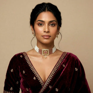 Rachel Pink Kundan Choker Set - ECLAT INDIAN JEWELSChoker setsPink