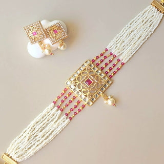 Rachel Pink Kundan Choker Set - ECLAT INDIAN JEWELSChoker setsPink
