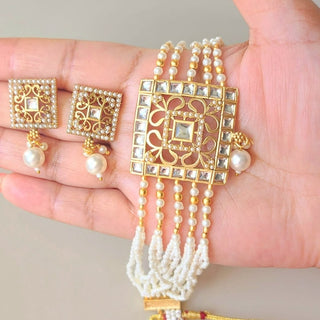 Rachel White Kundan Choker Set - ECLAT INDIAN JEWELSChoker setsWhite