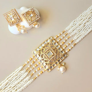 Rachel White Kundan Choker Set - ECLAT INDIAN JEWELSChoker setsWhite