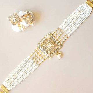 Rachel White Kundan Choker Set - ECLAT INDIAN JEWELSChoker setsWhite