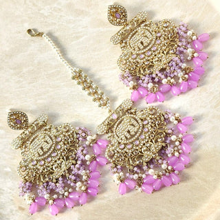 Radhika Light Purple Polki Tikka Set - ECLAT INDIAN JEWELSTikka SetsPurple