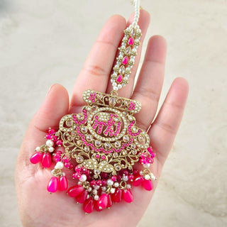 Radhika Magenta Pink Polki Tikka Set - ECLAT INDIAN JEWELSTikka SetsPink