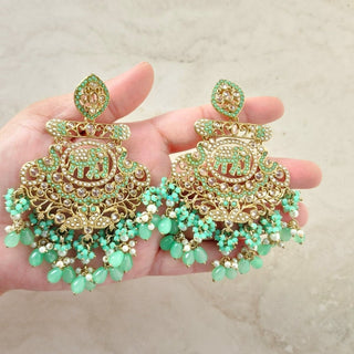 Radhika Mint Green Polki Tikka Set - ECLAT INDIAN JEWELSTikka SetsGreen