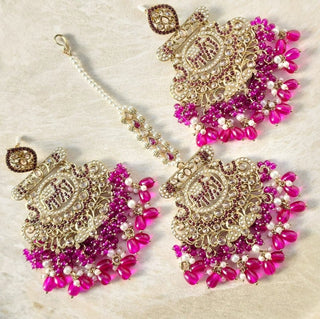 Radhika Purple Polki Tikka Set - ECLAT INDIAN JEWELSTikka SetsPurple