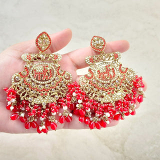 Radhika Red Polki Tikka Set - ECLAT INDIAN JEWELSTikka SetsRed