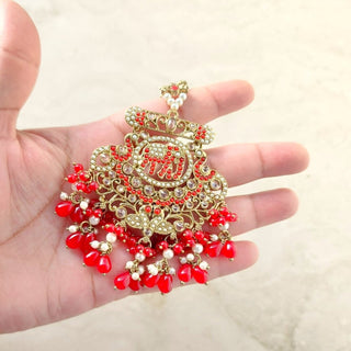 Radhika Red Polki Tikka Set - ECLAT INDIAN JEWELSTikka SetsRed