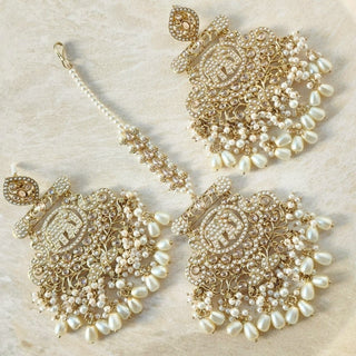 Radhika White Polki Tikka Set - ECLAT INDIAN JEWELSTikka SetsWhite