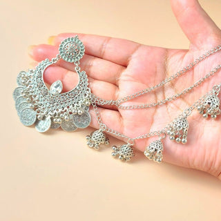 Ramona German Silver Baahubali Earrings - ECLAT INDIAN JEWELSEarringsSilver
