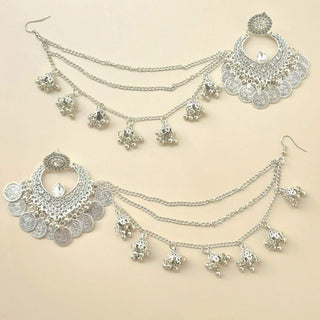 Ramona German Silver Baahubali Earrings - ECLAT INDIAN JEWELSEarringsSilver