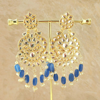 Rebecca Blue Kundan Necklace Set with Tikka - ECLAT INDIAN JEWELSNecklace SetsBlue
