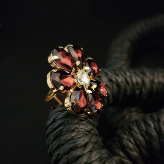 Reese Dark Red Adjustable Ring - ECLAT INDIAN JEWELSRingsRed