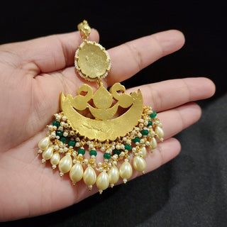 Regina Multicolour Pachi Kundan 20k Gold plated Maang Tikka - ECLAT INDIAN JEWELSMaang TikkaMulticolour