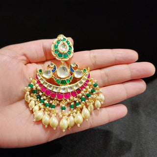 Regina Multicolour Pachi Kundan 20k Gold plated Maang Tikka - ECLAT INDIAN JEWELSMaang TikkaMulticolour