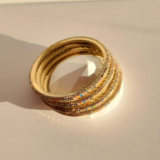 Renee Beige Multicolour Pattern Bangles (Set of 4) (2.4, 2.6, 2.8) - ECLAT INDIAN JEWELSBangle, Kadas & Bracelets2.6
