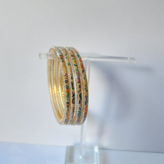 Renee Beige Multicolour Pattern Bangles (Set of 4) (2.4, 2.6, 2.8) - ECLAT INDIAN JEWELSBangle, Kadas & Bracelets2.6