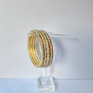 Renee Beige Multicolour Pattern Bangles (Set of 4) (2.4, 2.6, 2.8) - ECLAT INDIAN JEWELSBangle, Kadas & Bracelets2.6