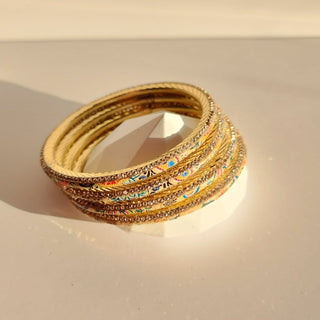 Renee Beige Multicolour Pattern Bangles (Set of 4) (2.4, 2.6, 2.8) - ECLAT INDIAN JEWELSBangle, Kadas & Bracelets2.6