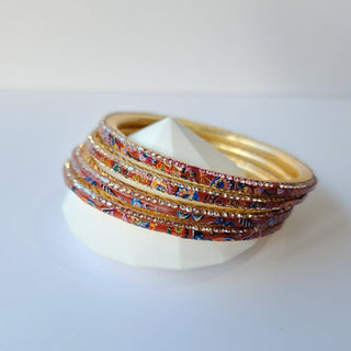 Renee Brown Multicolour Pattern Bangles (Set of 4) (2.4, 2.6, 2.8) - ECLAT INDIAN JEWELSBangle, Kadas & Bracelets2.6