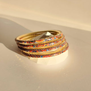 Renee Brown Multicolour Pattern Bangles (Set of 4) (2.4, 2.6, 2.8) - ECLAT INDIAN JEWELSBangle, Kadas & Bracelets2.6