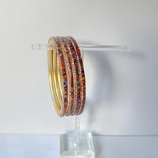 Renee Brown Multicolour Pattern Bangles (Set of 4) (2.4, 2.6, 2.8) - ECLAT INDIAN JEWELSBangle, Kadas & Bracelets2.6