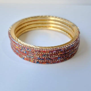 Renee Brown Multicolour Pattern Bangles (Set of 4) (2.4, 2.6, 2.8) - ECLAT INDIAN JEWELSBangle, Kadas & Bracelets2.6