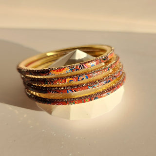 Renee Brown Multicolour Pattern Bangles (Set of 4) (2.4, 2.6, 2.8) - ECLAT INDIAN JEWELSBangle, Kadas & Bracelets2.6
