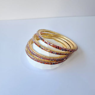 Renee Brown Multicolour Pattern Bangles (Set of 4) (2.4, 2.6, 2.8) - ECLAT INDIAN JEWELSBangle, Kadas & Bracelets2.6
