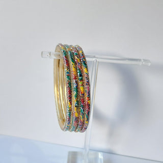 Renee Dark Multicolour Pattern Bangles (Set of 4) (2.4,2.6, 2.8) - ECLAT INDIAN JEWELSBangle, Kadas & Bracelets2.6