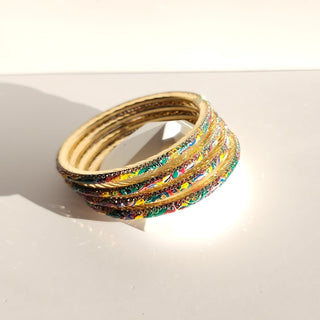 Renee Dark Multicolour Pattern Bangles (Set of 4) (2.4,2.6, 2.8) - ECLAT INDIAN JEWELSBangle, Kadas & Bracelets2.6
