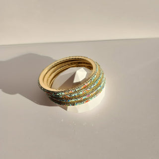 Renee Light Blue Multicolour Pattern Bangles (Set of 4) (2.4, 2.6, 2.8) - ECLAT INDIAN JEWELSBangle, Kadas & Bracelets2.6