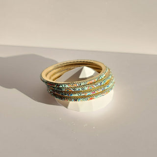 Renee Light Blue Multicolour Pattern Bangles (Set of 4) (2.4, 2.6, 2.8) - ECLAT INDIAN JEWELSBangle, Kadas & Bracelets2.6