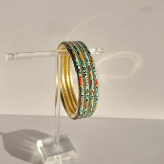 Renee Light Blue Multicolour Pattern Bangles (Set of 4) (2.4, 2.6, 2.8) - ECLAT INDIAN JEWELSBangle, Kadas & Bracelets2.6