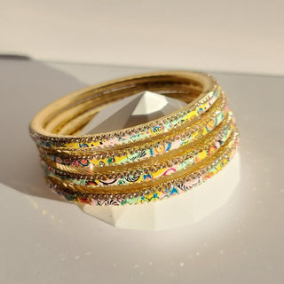 Renee Light Multicolour Pattern Bangles (Set of 4) (2.4, 2.6, 2.8) - ECLAT INDIAN JEWELSBangle, Kadas & Bracelets2.6