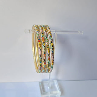 Renee Light Multicolour Pattern Bangles (Set of 4) (2.4, 2.6, 2.8) - ECLAT INDIAN JEWELSBangle, Kadas & Bracelets2.6