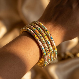 Renee Light Multicolour Pattern Bangles (Set of 4) (2.4, 2.6, 2.8) - ECLAT INDIAN JEWELSBangle, Kadas & Bracelets2.6