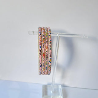 Renee Light Pink Multicolour Pattern Bangles (Set of 4) (2.4,2.6, 2.8) - ECLAT INDIAN JEWELSBangle, Kadas & Bracelets2.6
