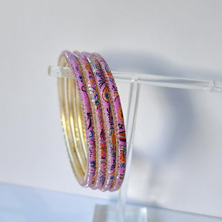 Renee Mauve Purple Multicolour Pattern Bangles (Set of 4) (2.4, 2.6, 2.8) - ECLAT INDIAN JEWELSBangle, Kadas & Bracelets2.6