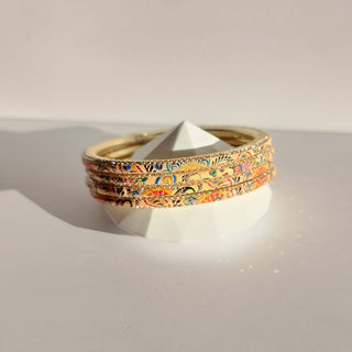 Renee Peach Multicolour Pattern Bangles (Set of 4) (2.4, 2.6, 2.8) - ECLAT INDIAN JEWELSBangle, Kadas & Bracelets2.6
