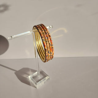 Renee Peach Multicolour Pattern Bangles (Set of 4) (2.4, 2.6, 2.8) - ECLAT INDIAN JEWELSBangle, Kadas & Bracelets2.6