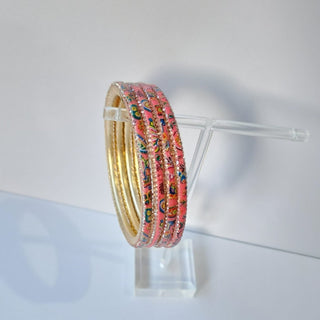 Renee Pink Pattern Bangles (Set of 4) (2.4,2.6, 2.8) - ECLAT INDIAN JEWELSBangle, Kadas & Bracelets2.6