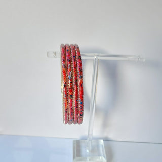 Renee Ruby Red Multicolour Pattern Bangles (Set of 4) (2.4, 2.6, 2.8) - ECLAT INDIAN JEWELSBangle, Kadas & Bracelets2.6